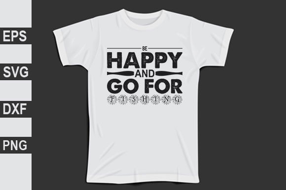 Christian Svg Design: Be Happy and Go For Fishing