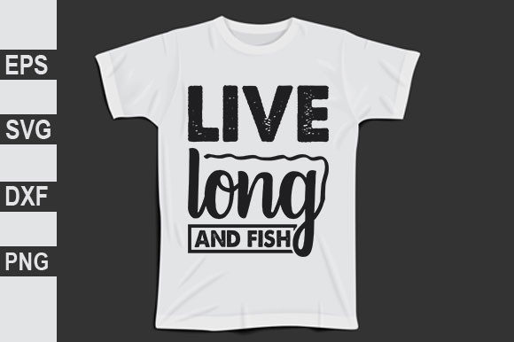 Christian Svg Design: Live Long and Fish Graphics
